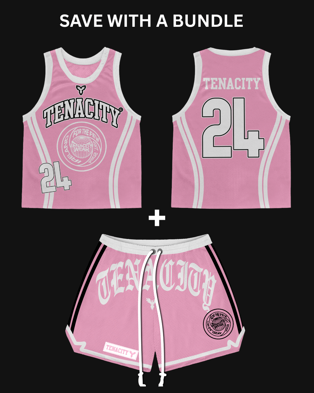 Basketball Jersey + Shorts Bundle (Pink)